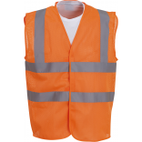 Gilet haute visibilité à maille ajourée recyclée YHVW120 - Hi Vis Orange personnalisable - Vue de face
