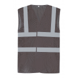 Gilet haute visibilité à maille ajourée recyclée YHVW120 - Grey personnalisable - Vue de face