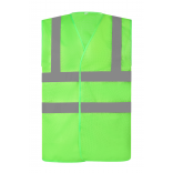 Gilet haute visibilité à maille ajourée recyclée YHVW120 - Lime personnalisable - Vue de face