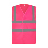 Gilet haute visibilité à maille ajourée recyclée YHVW120 - Pink personnalisable - Vue de face