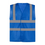 Gilet haute visibilité à maille ajourée recyclée YHVW120 - Royal Blue personnalisable - Vue de face