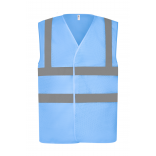 Gilet haute visibilité à maille ajourée recyclée YHVW120 - Sky Blue personnalisable - Vue de face