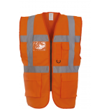 Gilet multifonction haute visibilité YHVW801 - Hi Vis Orange personnalisable - Vue de face