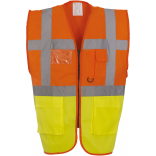 Gilet multifonction haute visibilité YHVW801 - Hi Vis Orange / Hi Vis Yellow personnalisable - Vue de face