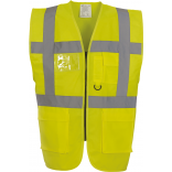 Gilet multifonction haute visibilité YHVW801 - Hi Vis Yellow personnalisable - Vue de face