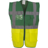 Gilet multifonction haute visibilité YHVW801 - Paramedic Green / Hi Vis Yellow personnalisable - Vue de face