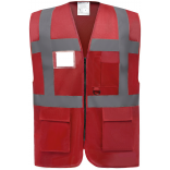 Gilet multifonction haute visibilité YHVW801 - Red personnalisable - Vue de face