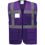 Gilet multifonction haute visibilité YHVW801 - Purple personnalisable - Vue de face