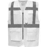 Gilet multifonction haute visibilité YHVW801 - White personnalisable - Vue de face