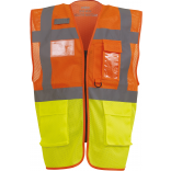 Gilet haute visibilité Top Cool "Management" YHVW820 - Hi Vis Orange / Hi Vis Yellow personnalisable - Vue de face