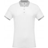Polo homme piqué bicolore K258 - White / Oxford Grey