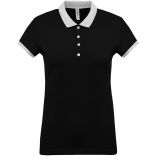 Polo femme piqué bicolore K259 - Black / Oxford Grey