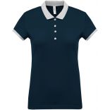 Polo femme piqué bicolore K259 - Navy / Oxford Grey