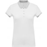 Polo femme piqué bicolore K259 - White / Oxford Grey