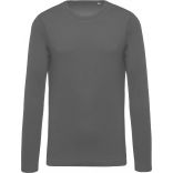 T-shirt homme coton bio col rond manches longues K372 - Storm Grey