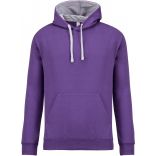 Sweat-shirt homme à capuche contrastée K446 - Purple / Oxford Grey