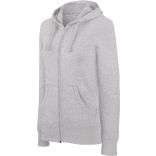 Sweat-shirt femme zippé capuche K464 - Oxford Grey