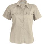 Chemise manches courtes femme popeline Tropical Lady K572 - Beige