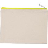 Pochette en coton canvas personnalisable KI0721 - Natural / Fluorescent Yellow