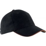 Casquette 6 panneaux Orlando KP011 - Black / Orange