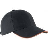 Casquette 6 panneaux Orlando KP011 - Dark Grey / Orange