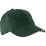Casquette 6 panneaux Orlando KP011 - Forest Green / Beige