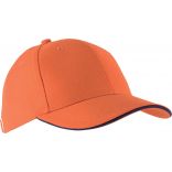 Casquette 6 panneaux Orlando KP011 - Orange / Navy