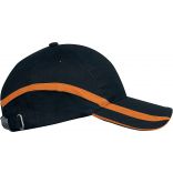 Casquette 6 panneaux bicolore Team KP063 - Black / Orange