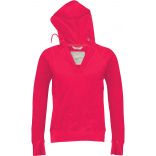 T-shirt femme manches longues à capuche KV2102 - Vintage Fuchsia
