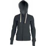 Sweat-shirt femme à capuche zippé Vintage KV2301 - Vintage Charcoal