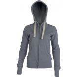 Sweat-shirt femme à capuche zippé Vintage KV2301 - Vintage Grey