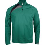 Sweat-shirt enfant d'entraînement 1/4 zip PA329 - Dark Green / Black / Storm Grey
