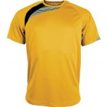 T-shirt sport enfant manches courtes PA437 - Sporty Yellow / Black / Storm Grey