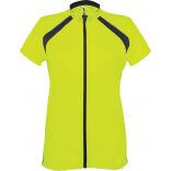Maillot cycliste femme zippé manches courtes PA448 - Fluorescent Yellow / Black - 