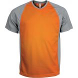 T-shirt sport bicolore manches courtes unisexe PA467 - Orange / Fine Grey