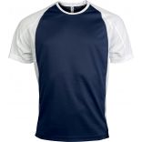 T-shirt sport bicolore manches courtes unisexe PA467 - Sporty Navy / White