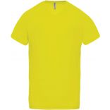 T-shirt homme polyester col V manches courtes PA476 - Fluorescent Yellow