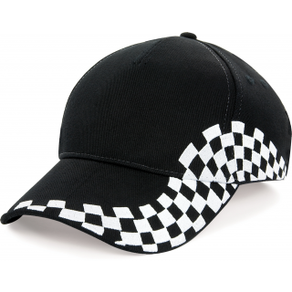 Casquette Grand Prix B159 - Black / White personnalisable - Vue de face