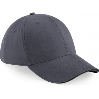 Casquette Athleisure - 6 panneaux B20 - Graphite Grey / Black personnalisable - Vue de face