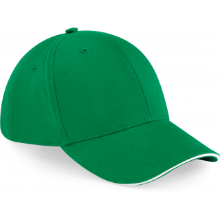 Casquette Athleisure - 6 panneaux B20 - Kelly Green / White personnalisable - Vue de face