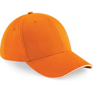 Casquette Athleisure - 6 panneaux B20 - Orange / White personnalisable - Vue de face