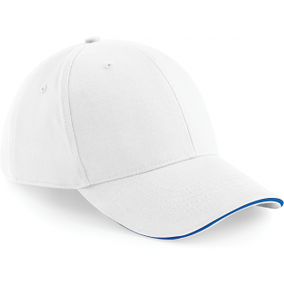 Casquette Athleisure - 6 panneaux B20 - White / Bright Royal personnalisable - Vue de face