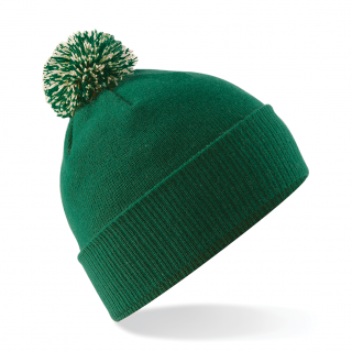 Bonnet Snowstar® B450 - Bottle Green / Off White personnalisable - Vue de face