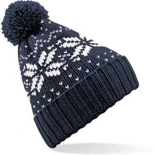 Bonnet Snowstar® jacquard B456 - French Navy / White personnalisable - Vue de face