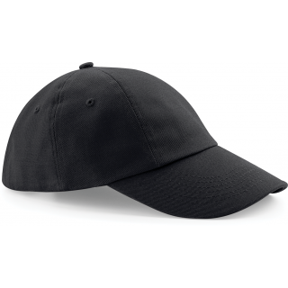 Casquette profil bas en coton drill - 6 panneaux B58 - Black personnalisable - Vue de face