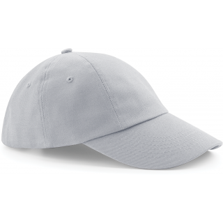 Casquette profil bas en coton drill - 6 panneaux B58 - Light Grey personnalisable - Vue de face