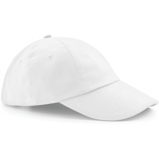 Casquette profil bas en coton drill - 6 panneaux B58 - White personnalisable - Vue de face