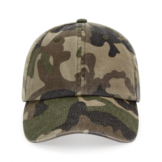 Casquette vintage profil bas B655 - Vintage Jungle Camo personnalisable - Vue de face
