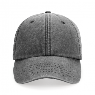 Casquette vintage profil bas B655 - Vintage Black personnalisable - Vue de face