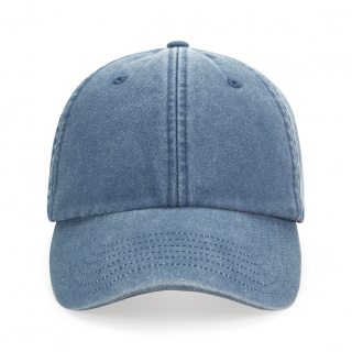 Casquette vintage profil bas B655 - Vintage Light Denim personnalisable - Vue de face